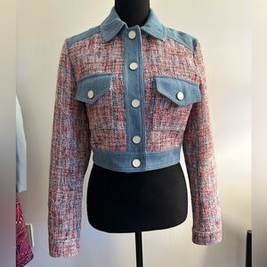 House of Harlow 1960 Red and Blue Jean Jacket